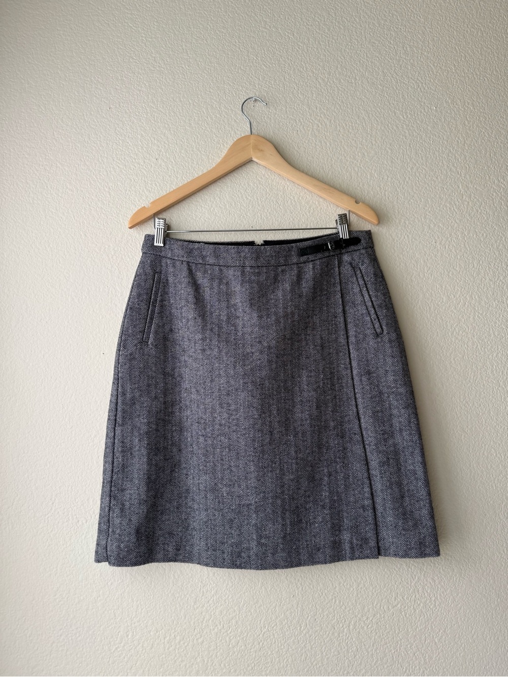 L.L. Bean Gray Tweed A-Line Skirt